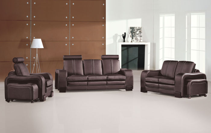Sofagarnitur Couch 3+2+1 Set Polster Leder Sofa Wohnzimmer Sitz Garnituren 3339