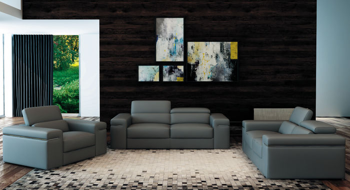 Ledersofa Couch Wohnlandschaft Garnitur Design Modern Sofagarnitur 3+2+1 Sofas