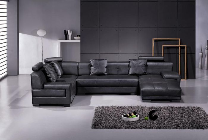 Ledersofa Couch Wohnlandschaft Ecksofa Eck Garnitur Design Modern Sofa 3334B