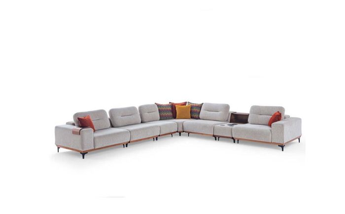 Weißes Ecksofa Designer L-Form Couch Polstersofas Wohnzimmer Couchen