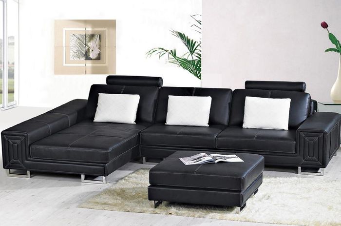 Wohnlandschaft Designer Sofa Couch Polster Leder Sofas Eck Ecke Sitz LForm Genov