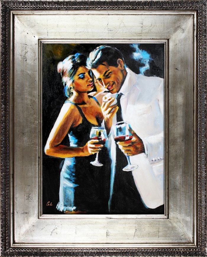 Abend Flirt Ölbild Abstrakt Echte Handarbeit Rahmen Öl Gemälde Bild Bilder 16632