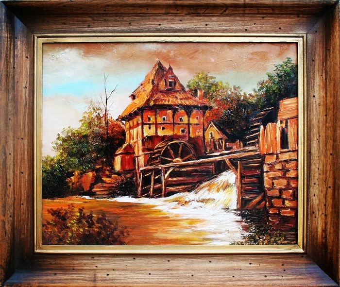 Landschaft Gemälde Handarbeit Ölbild Bild Ölbilder Rahmen Bilder G03990
