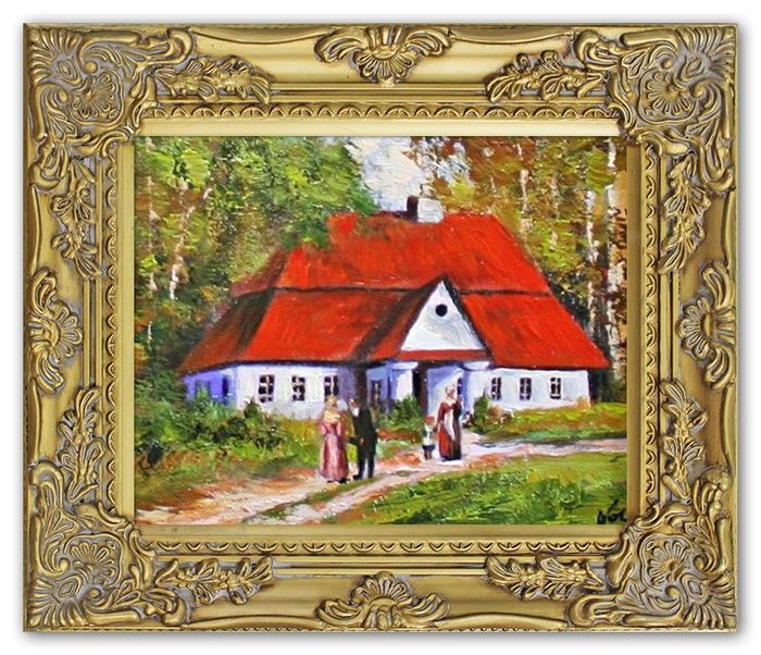 Gemälde Stadt landschaft Handarbeit Ölbild Bild Ölbilder Rahmen Bilder G05798