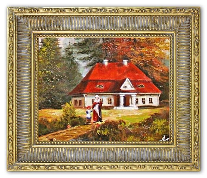 Gemälde Stadt landschaft Handarbeit Ölbild Bild Ölbilder Rahmen Bilder G05800