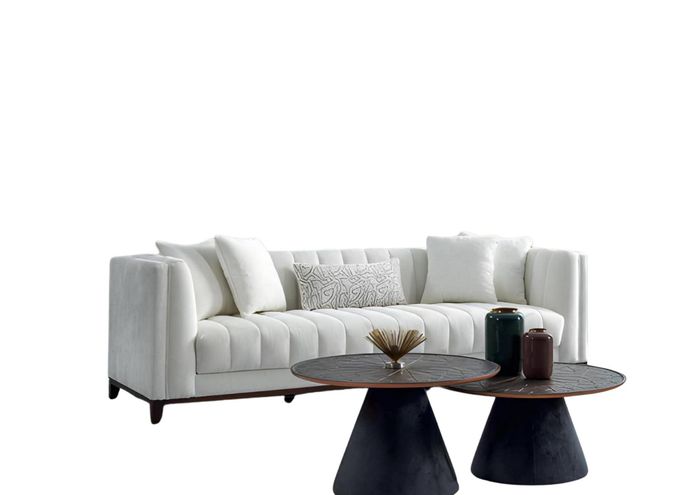 Sofa Luxuriöses weißes Dreisitzer-Sofa Stilvolle Wohnzimmermöbel
