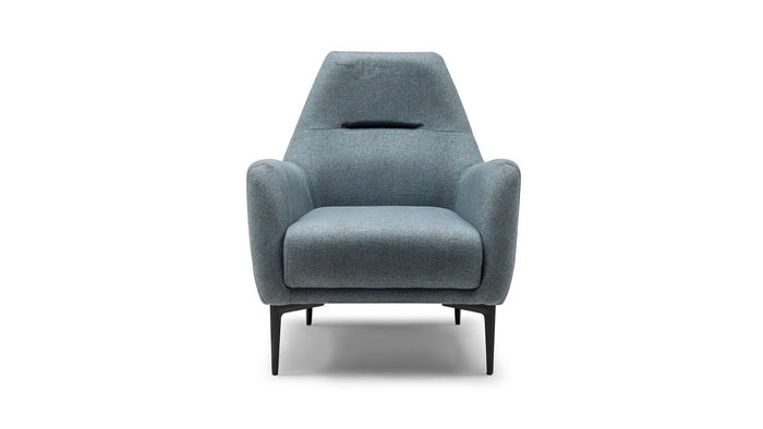 Sessel Ohrensessel Stoffsessel Grau Polster Wohnzimmer Einsitzer Sitz