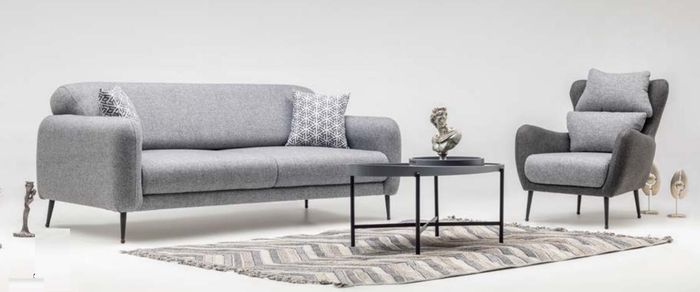 Wohnzimmer Polster Möbel Designer 3-Sitzer Lehnsessel 2tlg Garnitur Set
