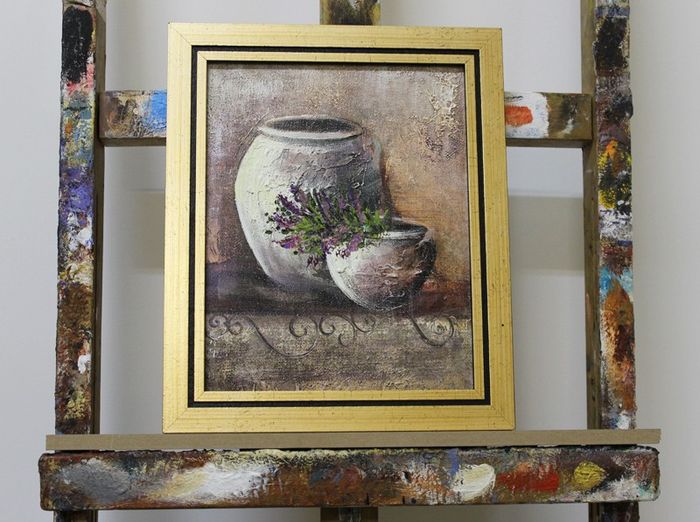 Vase Malerei Leinwand Handarbeit Rahmen Öl Gemälde Bilder G96156
