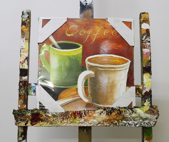 Abstrakt Malerei Leinwand Kaffee Handarbeit Rahmen Öl Gemälde Bilder G96196