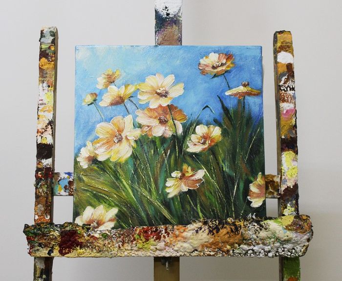 Gemälde Blumen Handarbeit Ölbild Bild Ölbilder Rahmen Bilder G96199