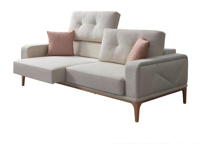 3 Sitzer Couch Textil Stoff Sofa Beige Farbe Couchen Wohnzimmer