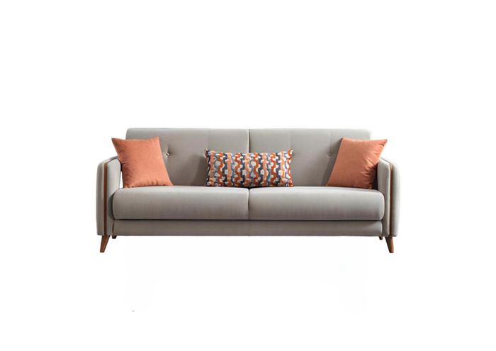 Schlafsofa Stoff Sofa Couch Textil Polster Garnitur Bettfunktion 3 Sitz