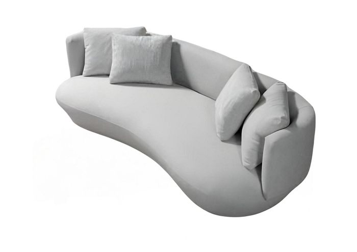 Sofa 3 Sitzer Polstersofa Grau Textil Sitz Design Couch Modern