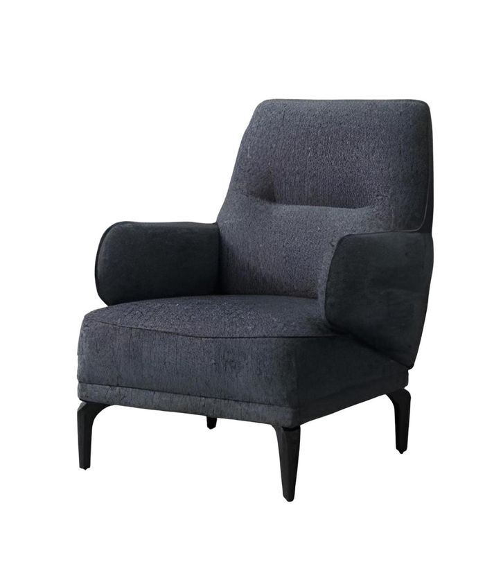 Modern Sessel 1 Sitzer Schwarz Hochwertig Polster Sofas Design Textil