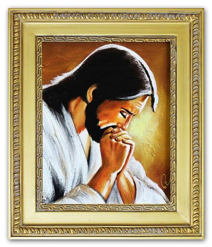Religion Jesus Christus Handarbeit Ölbild Bild Ölbilder Rahmen Bilder G04014