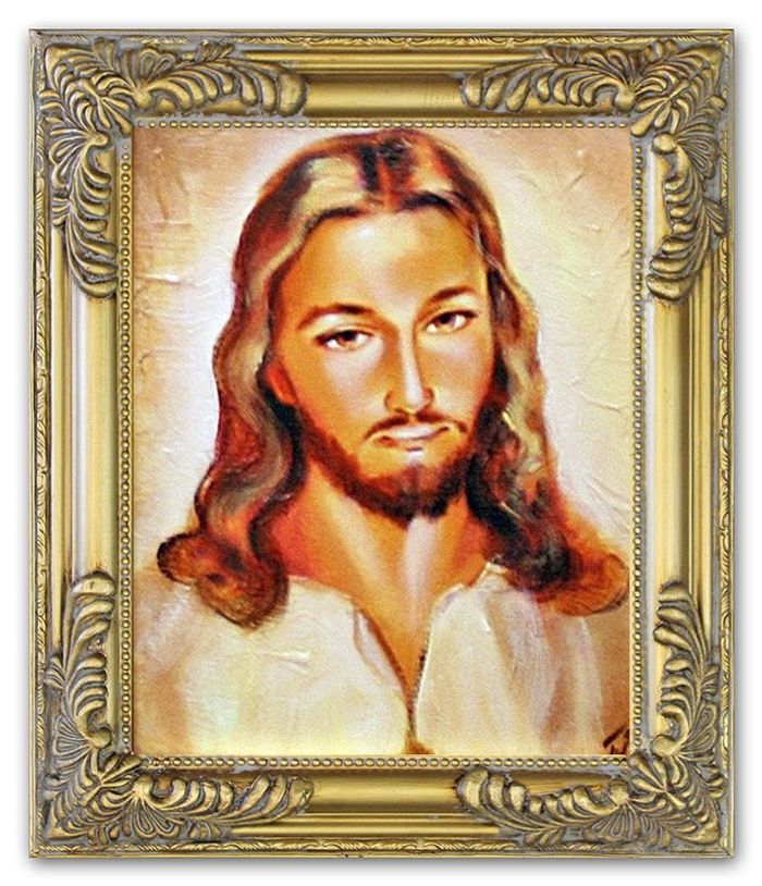 Religion Jesus Christus Handarbeit Ölbild Bild Ölbilder Rahmen Bilder G04441