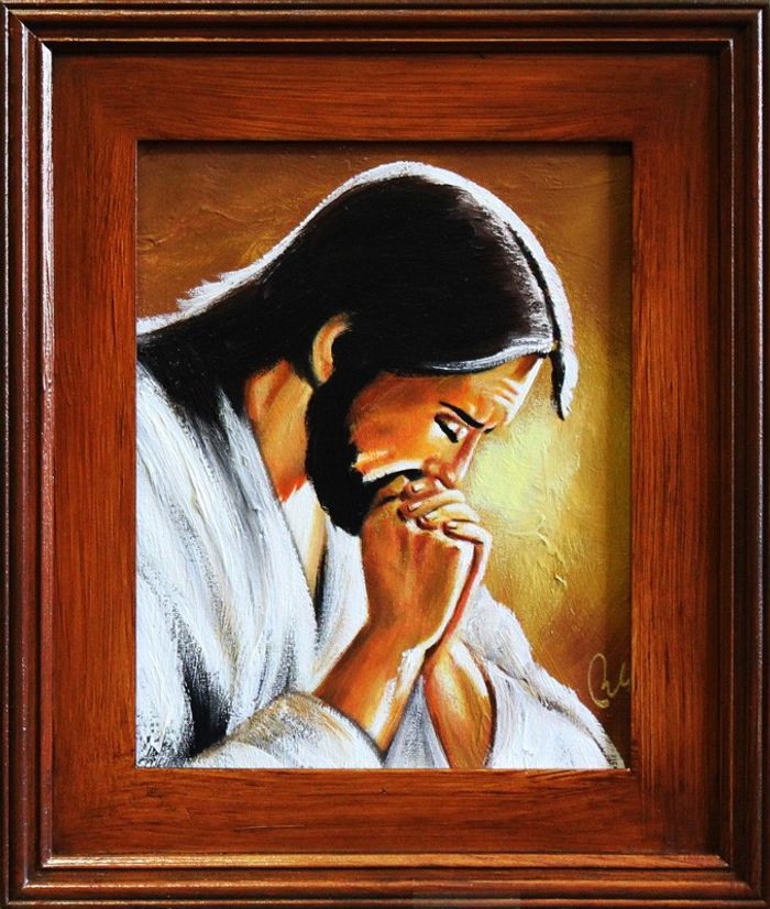 Religion Jesus Christus Handarbeit Ölbild Bild Ölbilder Rahmen Bilder G16042