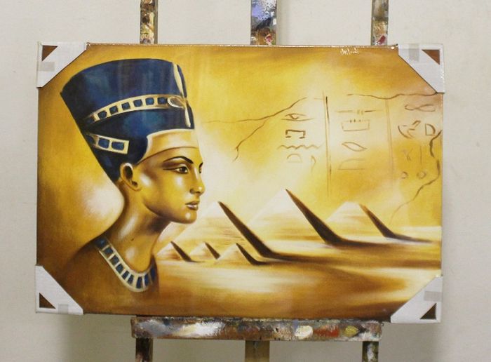 Ägypten Abstrakt Malerei Leinwand Handarbeit Rahmen Öl Gemälde Bilder G95761