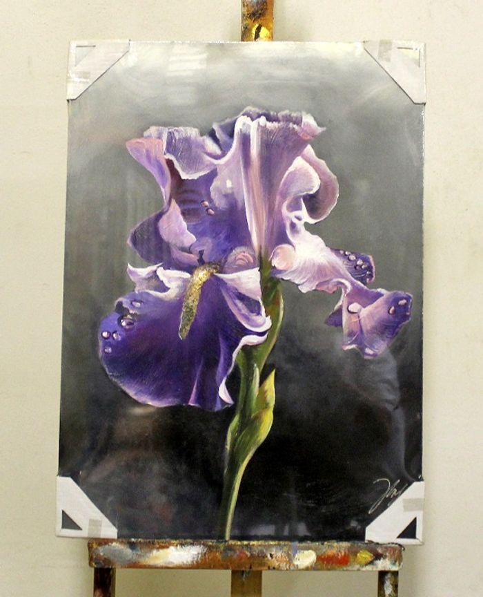 Gemälde Blumen Handarbeit Ölbild Bild Ölbilder Rahmen Bilder G95848