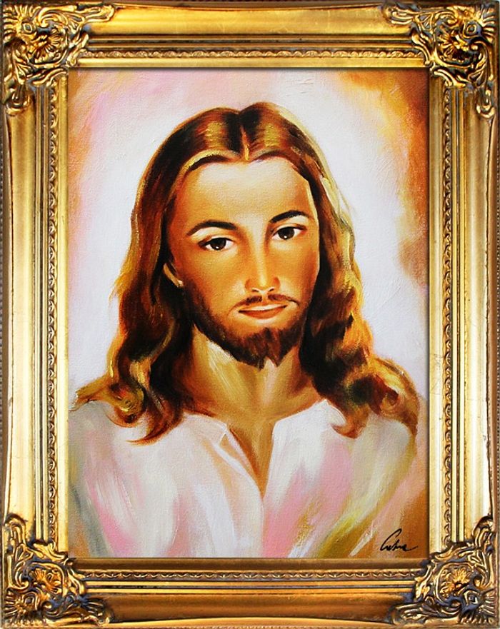 Religion Jesus Christus Handarbeit Ölbild Bild Ölbilder Rahmen Bilder G02533