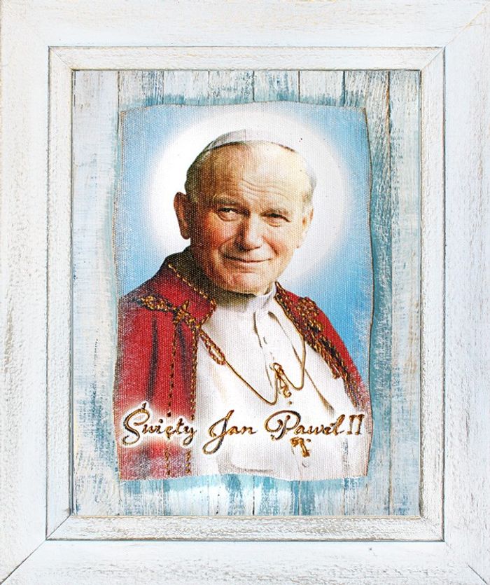 Religion Papst Johannes Paul 2 Handarbeit Ölbild Ölbilder Rahmen Bilder G17155