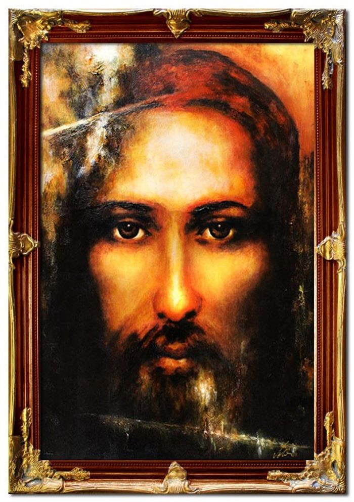 Religion Jesus Christus Handarbeit Ölbild Bild Ölbilder Rahmen Bilder G93982