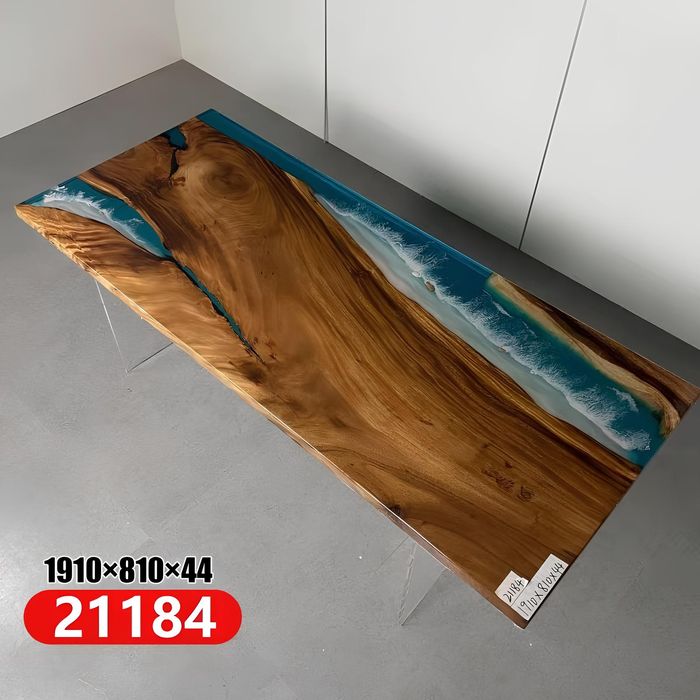 Esstisch River Table Echtes Holz Flusstisch Massiv Epoxidharz Tische 191 * 81cm