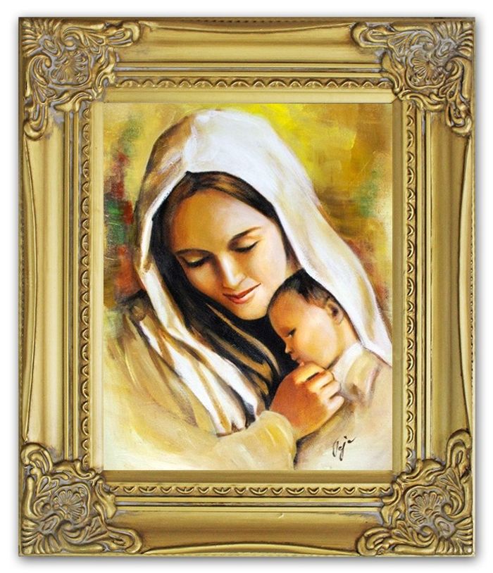 Religion Maria Handarbeit Ölbild Bild Ölbilder Rahmen Bilder G01032
