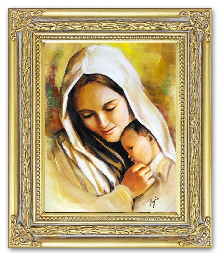Religion Maria Handarbeit Ölbild Bild Ölbilder Rahmen Bilder G01033
