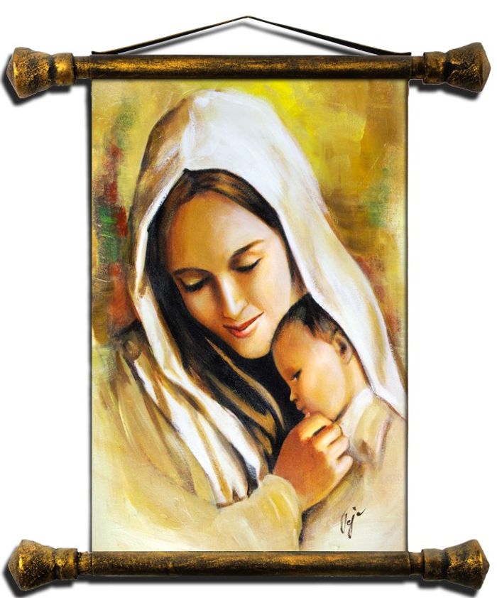 Religion Maria Handarbeit Ölbild Bild Ölbilder Rahmen Bilder G01526