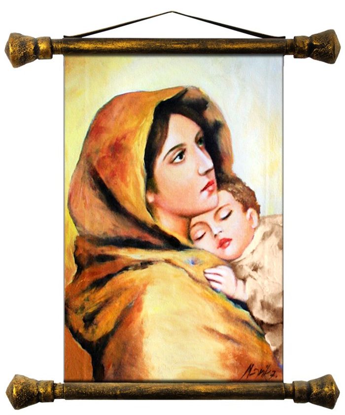 Religion Maria Handarbeit Ölbild Bild Ölbilder Rahmen Bilder G01537