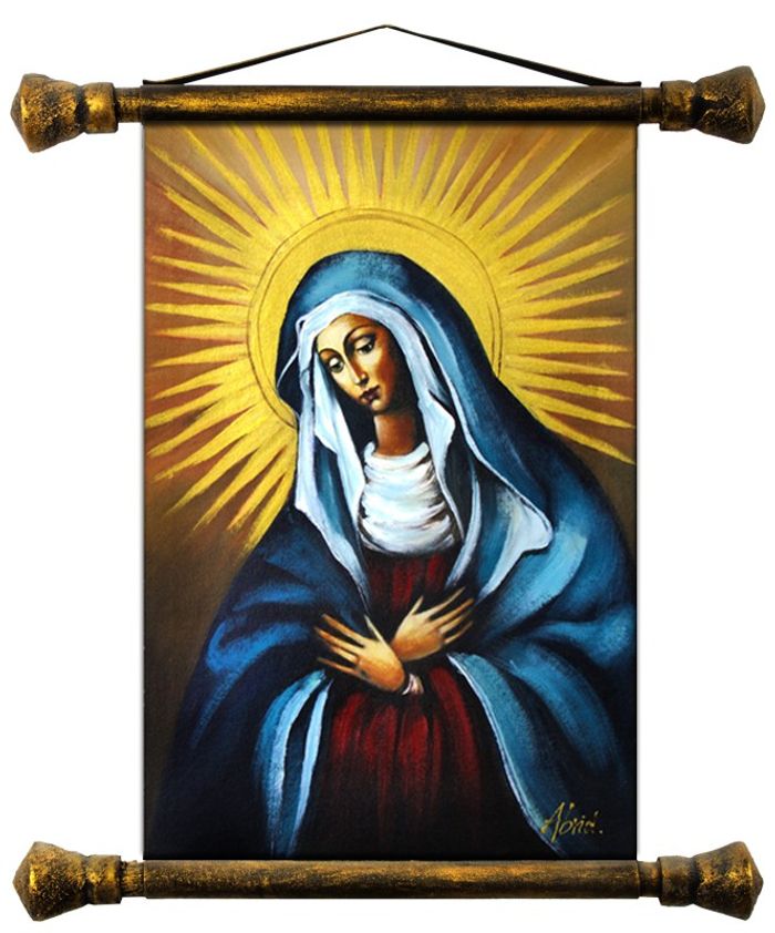 Religion Maria Handarbeit Ölbild Bild Ölbilder Rahmen Bilder G01553