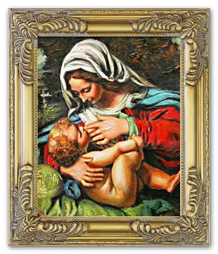 Religion Maria Handarbeit Ölbild Bild Ölbilder Rahmen Bilder G02077