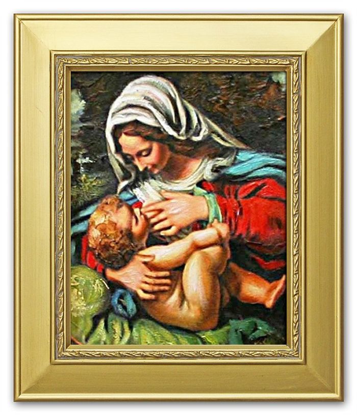Religion Maria Handarbeit Ölbild Bild Ölbilder Rahmen Bilder G02078