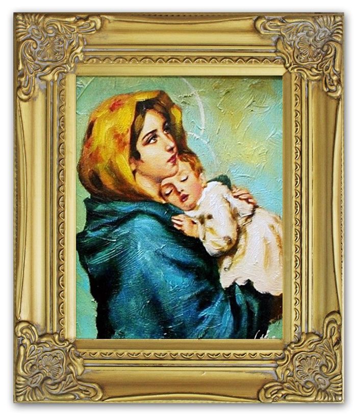 Religion Maria Handarbeit Ölbild Bild Ölbilder Rahmen Bilder G02553