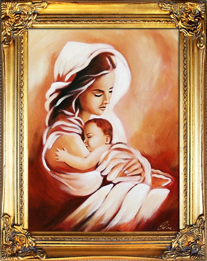 Religion Maria Handarbeit Ölbild Bild Ölbilder Rahmen Bilder G04209