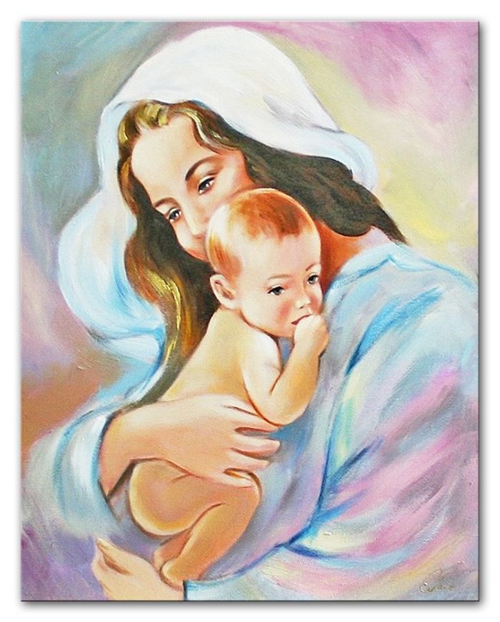 Religion Maria Handarbeit Ölbild Bild Ölbilder Rahmen Bilder G05746