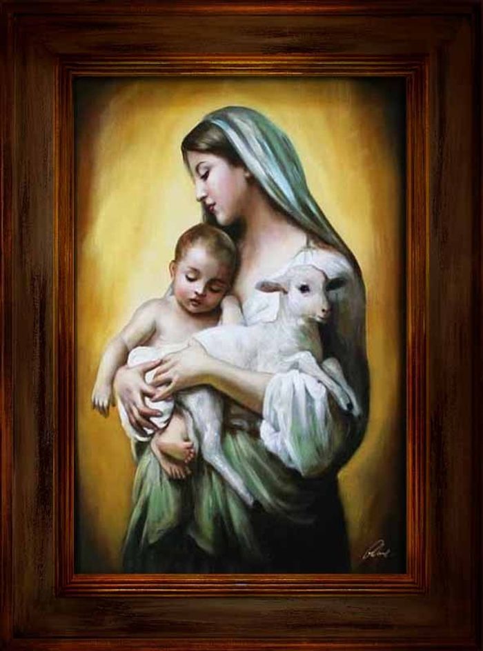 Religion Maria Handarbeit Ölbild Bild Ölbilder Rahmen Bilder G06300