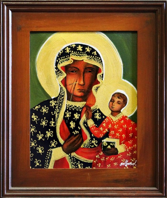 Religion Maria Handarbeit Ölbild Bild Ölbilder Rahmen Bilder G16044
