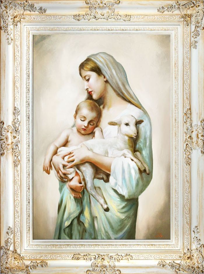 Religion Maria Handarbeit Ölbild Bild Ölbilder Rahmen Bilder G16950