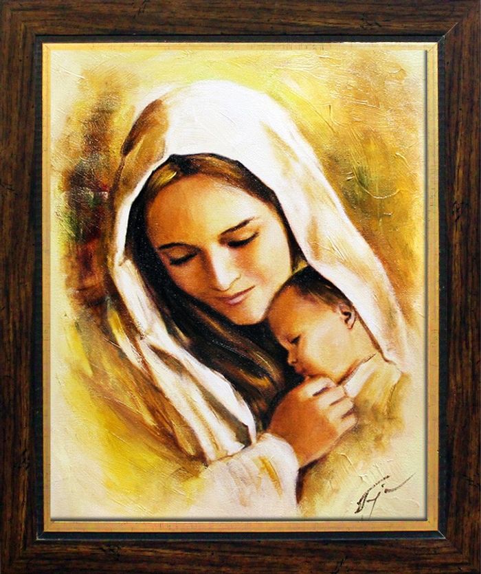 Religion Maria Handarbeit Ölbild Bild Ölbilder Rahmen Bilder G17167