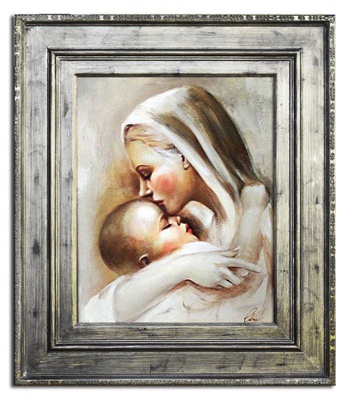 Religion Maria Handarbeit Ölbild Bild Ölbilder Rahmen Bilder G17494