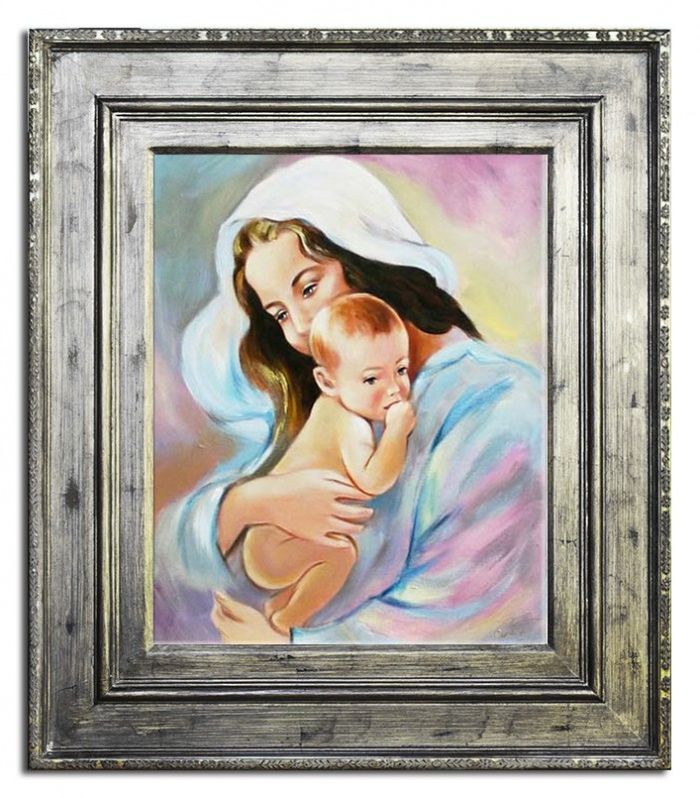 Religion Maria Handarbeit Ölbild Bild Ölbilder Rahmen Bilder G17495