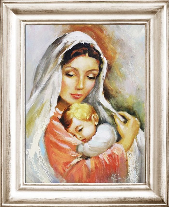 Religion Maria Handarbeit Ölbild Bild Ölbilder Rahmen Bilder G93604