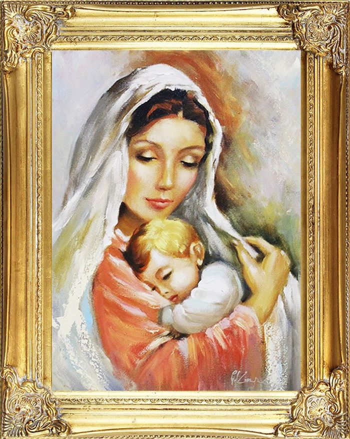 Religion Maria Handarbeit Ölbild Bild Ölbilder Rahmen Bilder G93609