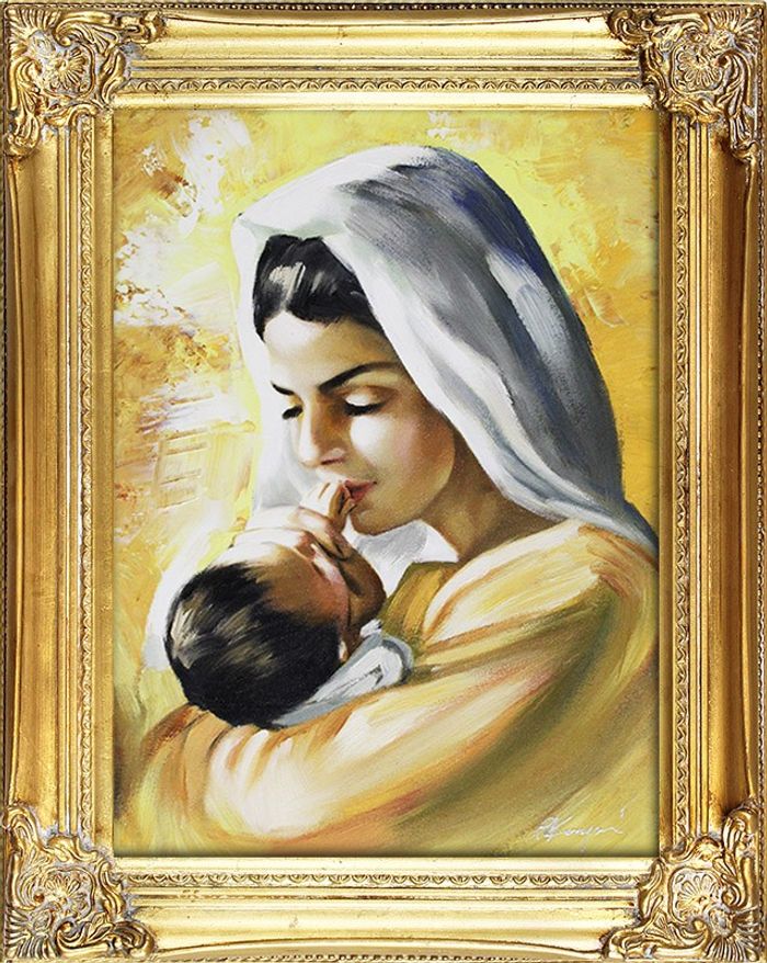 Religion Maria Handarbeit Ölbild Bild Ölbilder Rahmen Bilder G93610