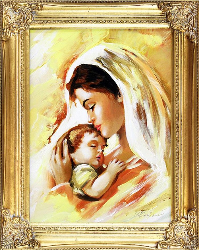 Religion Maria Handarbeit Ölbild Bild Ölbilder Rahmen Bilder G93611