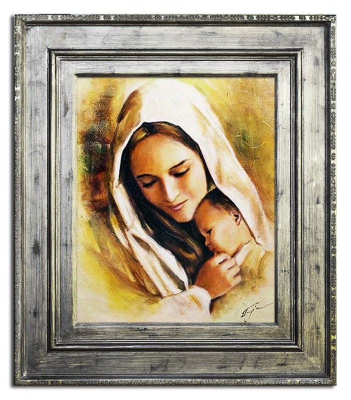 Religion Maria Handarbeit Ölbild Bild Ölbilder Rahmen Bilder G93996