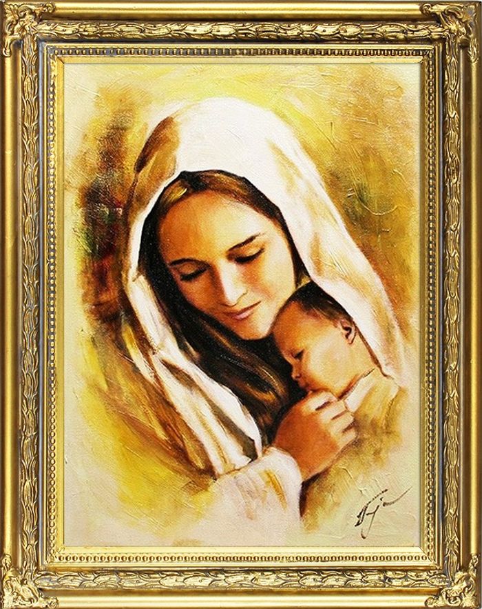 Religion Maria Handarbeit Ölbild Bild Ölbilder Rahmen Bilder G94073